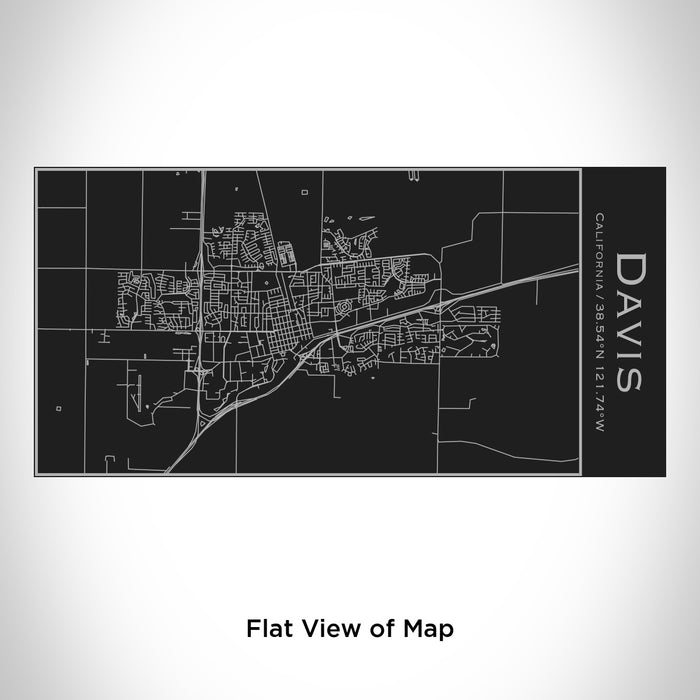 Rendered View of Davis California Map Engraving on 17oz Stainless Steel Insulated Cola Bottle in Black