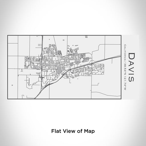Rendered View of Davis California Map Engraving on 17oz Stainless Steel Insulated Cola Bottle in White