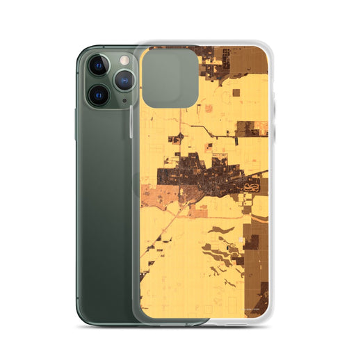 Custom Davis California Map Phone Case in Ember on Table with Laptop and Plant