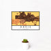 12x18 Davis California Map Print Landscape Orientation in Ember Style With Small Cactus Plant in White Planter