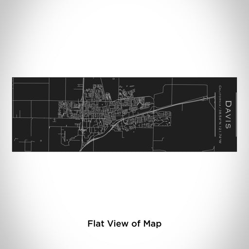 Rendered View of Davis California Map Engraving on 10oz Stainless Steel Insulated Cup with Sliding Lid in Black