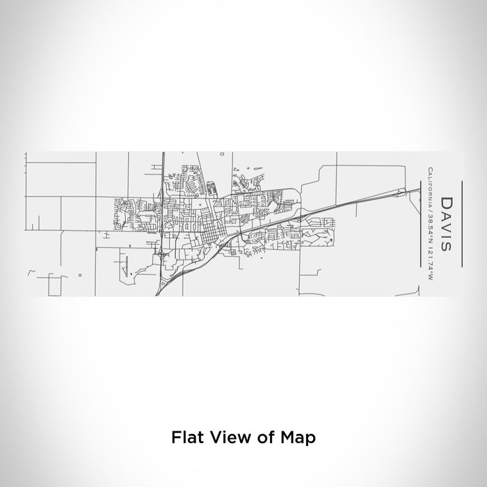 Rendered View of Davis California Map Engraving on 10oz Stainless Steel Insulated Cup with Sliding Lid in White