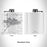 Rendered View of Davis California Map Engraving on 6oz Stainless Steel Flask in White