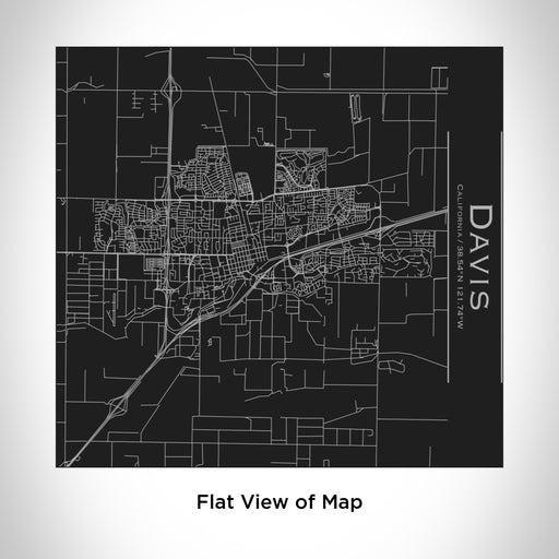Rendered View of Davis California Map Engraving on 17oz Stainless Steel Insulated Tumbler in Black