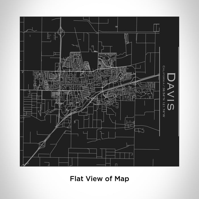 Rendered View of Davis California Map Engraving on 17oz Stainless Steel Insulated Tumbler in Black