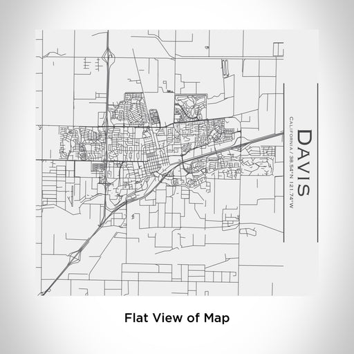 Rendered View of Davis California Map Engraving on 17oz Stainless Steel Insulated Tumbler in White
