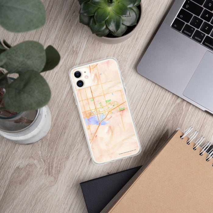 Custom Davis California Map Phone Case in Watercolor