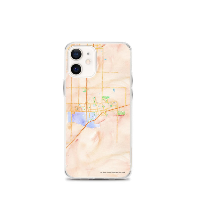 Custom Davis California Map iPhone 12 mini Phone Case in Watercolor