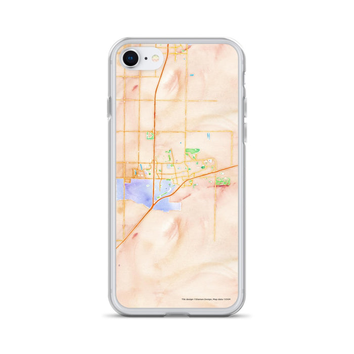 Custom Davis California Map iPhone SE Phone Case in Watercolor