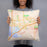 Person holding 18x18 Custom Davis California Map Throw Pillow in Watercolor