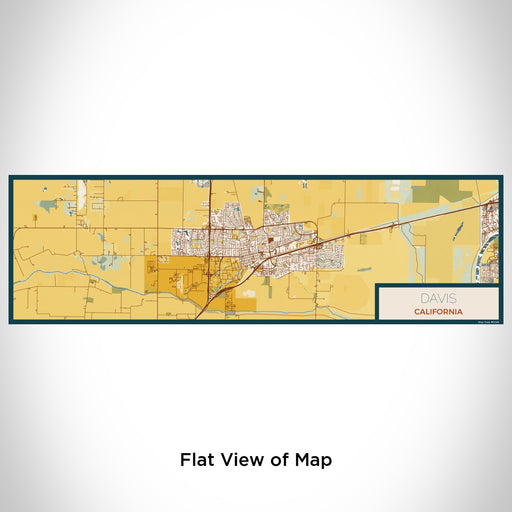 Flat View of Map Custom Davis California Map Enamel Mug in Woodblock