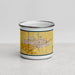 Front View Custom Davis California Map Enamel Mug in Woodblock