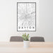 24x36 Dayton Ohio Map Print Portrait Orientation in Classic Style Behind 2 Chairs Table and Potted Plant