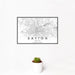 12x18 Dayton Ohio Map Print Landscape Orientation in Classic Style With Small Cactus Plant in White Planter