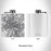 Rendered View of Dayton Ohio Map Engraving on 6oz Stainless Steel Flask in White