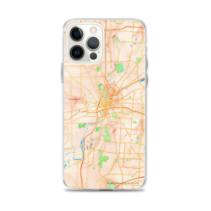 Custom Dayton Ohio Map iPhone 12 Pro Max Phone Case in Watercolor