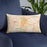 Custom Dayton Ohio Map Throw Pillow in Watercolor on Blue Colored Chair