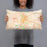 Person holding 20x12 Custom Dayton Ohio Map Throw Pillow in Watercolor