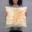 Person holding 18x18 Custom Dayton Ohio Map Throw Pillow in Watercolor