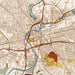 Dayton Ohio Map Print in Woodblock Style Zoomed In Close Up Showing Details