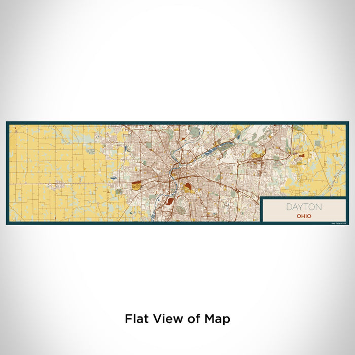 Flat View of Map Custom Dayton Ohio Map Enamel Mug in Woodblock