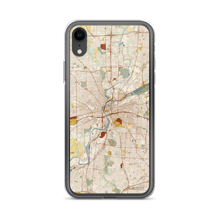 Custom Dayton Ohio Map Phone Case in Woodblock