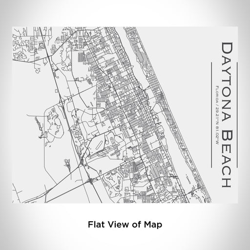 Rendered View of Daytona Beach Florida Map Engraving on 20oz Stainless Steel Insulated Bottle with Bamboo Top in White