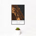 12x18 Daytona Beach Florida Map Print Portrait Orientation in Ember Style With Small Cactus Plant in White Planter
