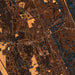 Daytona Beach Florida Map Print in Ember Style Zoomed In Close Up Showing Details