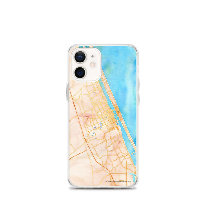 Custom Daytona Beach Florida Map iPhone 12 mini Phone Case in Watercolor