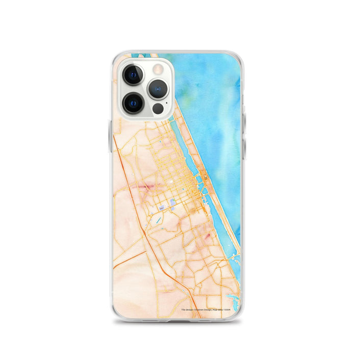 Custom Daytona Beach Florida Map iPhone 12 Pro Phone Case in Watercolor