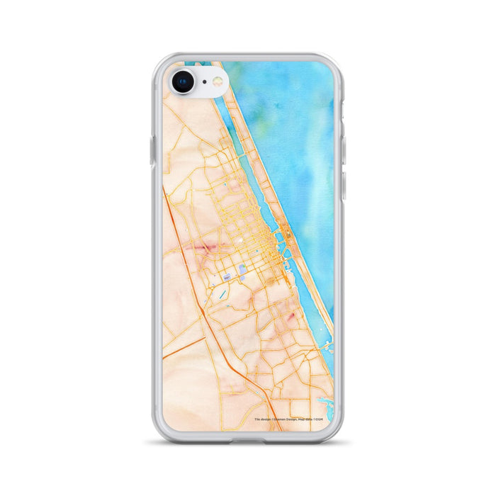 Custom Daytona Beach Florida Map iPhone SE Phone Case in Watercolor