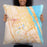 Person holding 22x22 Custom Daytona Beach Florida Map Throw Pillow in Watercolor