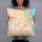 Person holding 18x18 Custom Daytona Beach Florida Map Throw Pillow in Watercolor