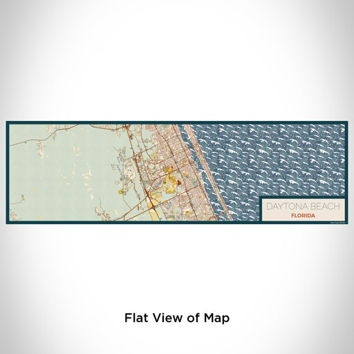 Flat View of Map Custom Daytona Beach Florida Map Enamel Mug in Woodblock