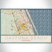 Daytona Beach Florida Map Print Landscape Orientation in Woodblock Style With Shaded Background