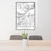 24x36 Deadwood South Dakota Map Print Portrait Orientation in Classic Style Behind 2 Chairs Table and Potted Plant