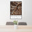 24x36 Deadwood South Dakota Map Print Portrait Orientation in Ember Style Behind 2 Chairs Table and Potted Plant