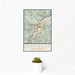 12x18 Deadwood South Dakota Map Print Portrait Orientation in Woodblock Style With Small Cactus Plant in White Planter