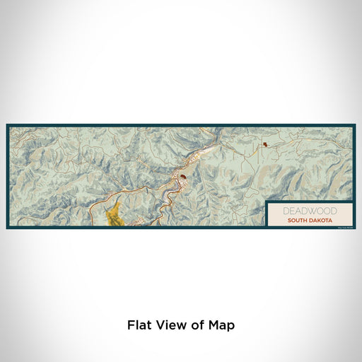 Flat View of Map Custom Deadwood South Dakota Map Enamel Mug in Woodblock