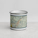 Front View Custom Deadwood South Dakota Map Enamel Mug in Woodblock