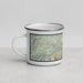 Left View Custom Deadwood South Dakota Map Enamel Mug in Woodblock