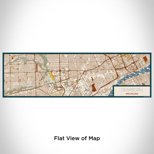 Flat View of Map Custom Dearborn Michigan Map Enamel Mug in Woodblock