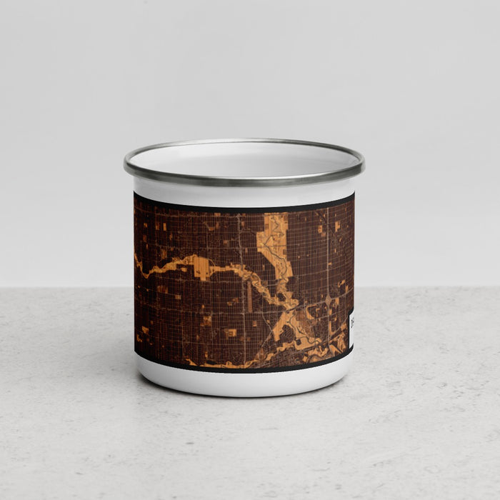 Front View Custom Dearborn Heights Michigan Map Enamel Mug in Ember