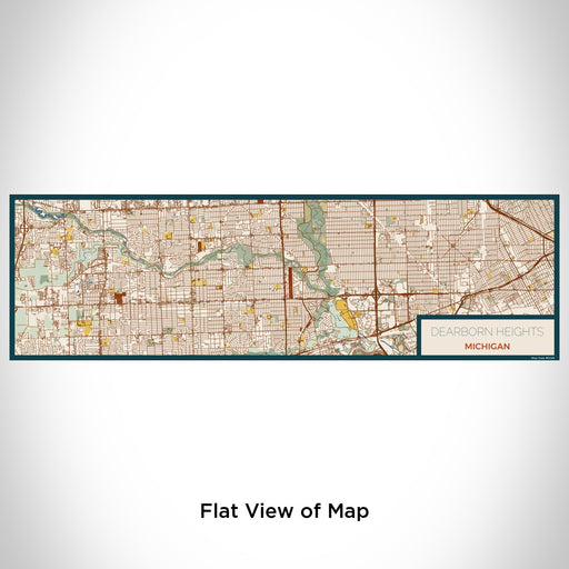 Flat View of Map Custom Dearborn Heights Michigan Map Enamel Mug in Woodblock
