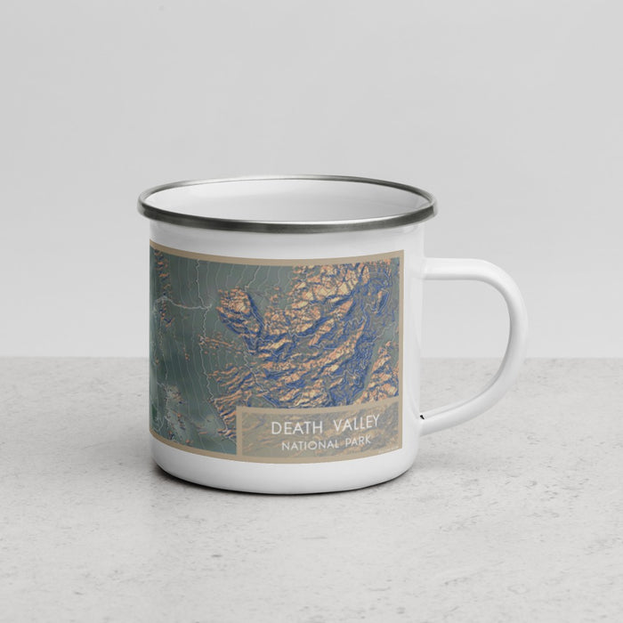 Right View Custom Death Valley National Park Map Enamel Mug in Afternoon