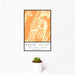 12x18 Death Valley National Park Map Print Portrait Orientation in Ember Style With Small Cactus Plant in White Planter