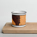 Front View Custom Death Valley National Park Map Enamel Mug in Ember on Cutting Board