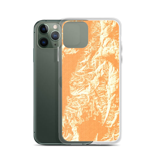 Custom Death Valley National Park Map Phone Case in Ember on Table with Laptop and Plant