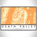 Death Valley National Park Map Print Landscape Orientation in Ember Style With Shaded Background